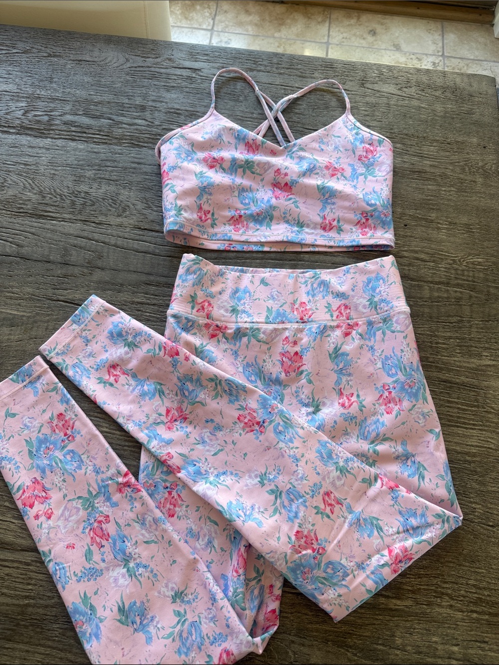 LoveShackFancy Pink Floral Active Set.